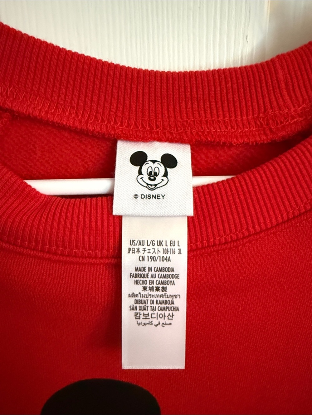 Disney Red Mickey Mouse Crewneck Sweatshirt - Picture 2 of 3